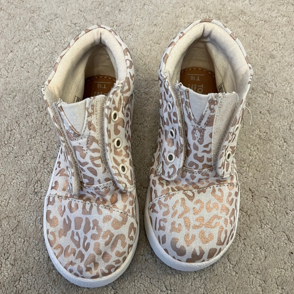 Cheetah Toms slip on high top chukka